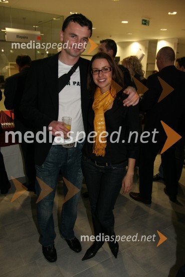 Suad Filekovič, nogometaš s punco Leonido KlasincPorsche Maribor, otvoritev salona vozil Audi