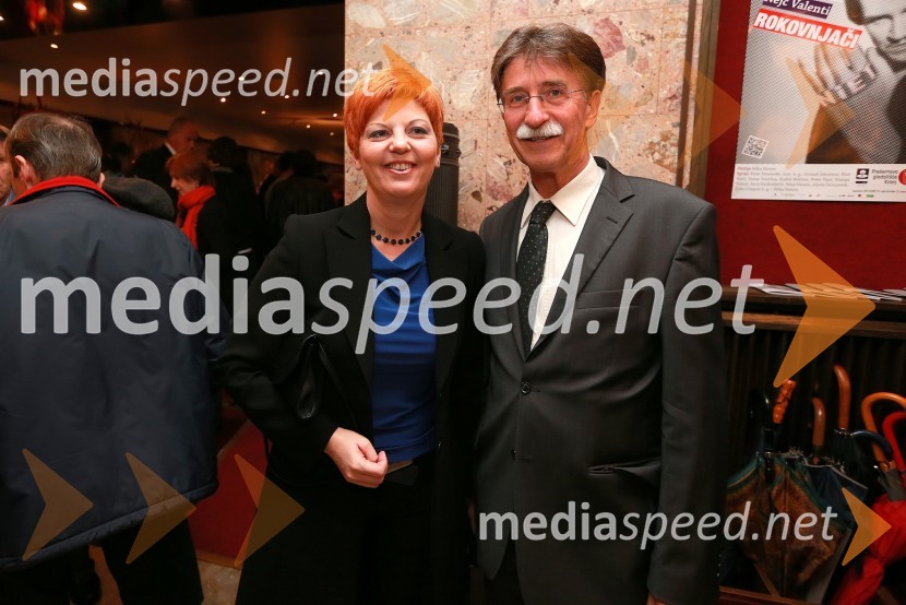 Mirjam Drnovšček, direktorica Prešernovega gledališča Kranj in  Jožko Čuk, direktor SNG Nova GoricaPrešernovo gledališče Kranj, premiera predstave Rokovnjači