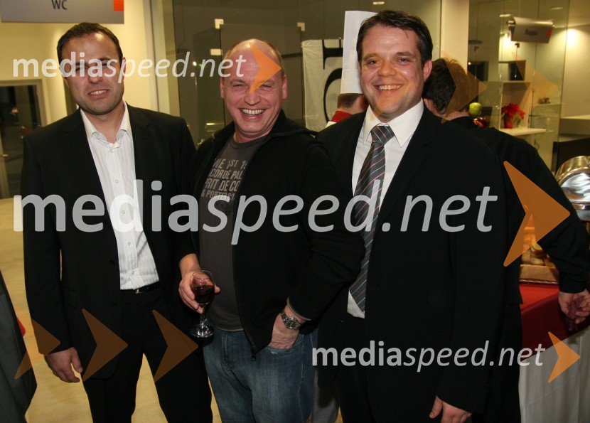 Aleš Polajnko, Borut Podlipnik, Boštjan Pepevnik, vodja poslovne enote Porsche Ptujska cestaPorsche Maribor, otvoritev salona vozil Audi