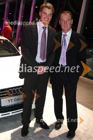 Wilfried Weitgasser, generalni direktor Porsche Slovenija d.o.o. in Frenk Tavčar, vodja zanke Audi v SlovenijiPorsche Maribor, otvoritev salona vozil Audi