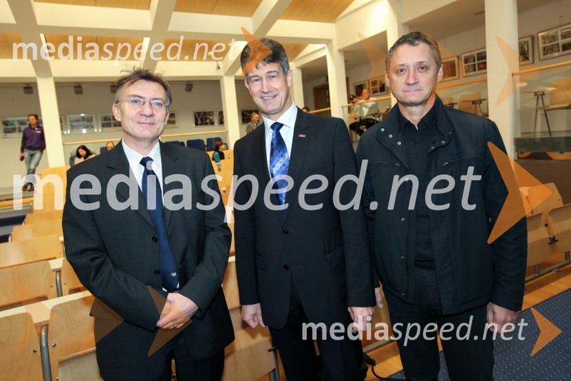Prof. dr. Danijel Rebolj, rektor Univerze v Mariboru, prof. dr. Harald Kainz, rektor TU Graz in prof. dr. Dušan Lesjak, predstavnik Ministrstva za izobraževanje, znanost, kulturo in športObisk rektorja TU Graz prof. dr. Haralda Kainza in zasedanje Slovenske rektorske konference