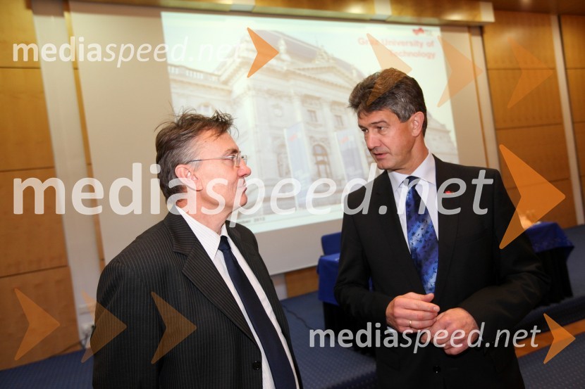 Prof. dr. Danijel Rebolj, rektor Univerze v Mariboru in prof. dr. Harald Kainz, rektor TU GrazObisk rektorja TU Graz prof. dr. Haralda Kainza in zasedanje Slovenske rektorske konference