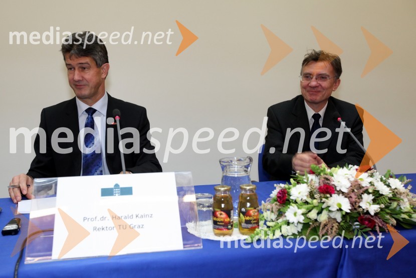 Prof. dr. Harald Kainz, rektor TU Graz in prof. dr. Danijel Rebolj, rektor Univerze v MariboruObisk rektorja TU Graz prof. dr. Haralda Kainza in zasedanje Slovenske rektorske konference