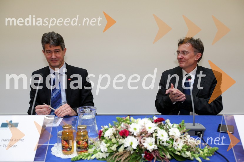 Prof. dr. Harald Kainz, rektor TU Graz in prof. dr. Danijel Rebolj, rektor Univerze v MariboruObisk rektorja TU Graz prof. dr. Haralda Kainza in zasedanje Slovenske rektorske konference