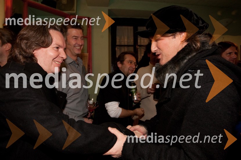 Andrej Košak, režiser; Saša Lošić, glasbenikPromocija novega albuma Sedam skupine Plavi Orkestar