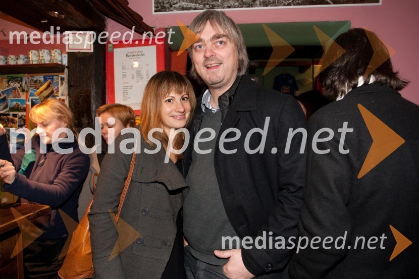 Aleksandra Balmazovič, igralka; Marko Miladinovič, direktor podjetja ArmadaPromocija novega albuma Sedam skupine Plavi Orkestar