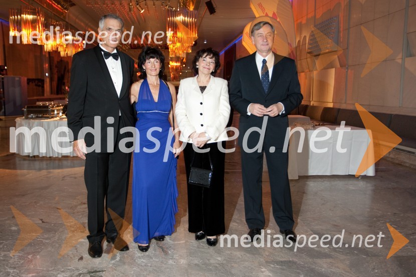 Slobodan Sibinčič, predsednik uprav GV skupine in predsednik sveta Managerskih koncertov;Katarina Sibinčič, odvetnica; barbara Miklič Türk; dr. Danilo Türk, predsednik Republike Slovenije20. Managerski koncert