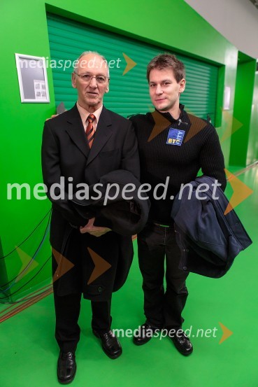 Miro Cerar, nekdanji gimnastičar in član Hrama športnih junakov; Mitja Petkovšek, gimnastičarHram športnih junakov, otvoritev