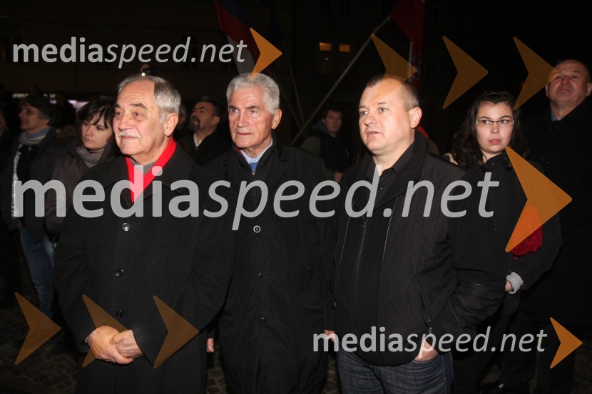 Rudi Moge, predsednik Sveta zavoda Maribor 2012 - EPK; prof. dr. Ludvik Toplak, predsednik Evropskega središča Maribor (ESM); Franc Kangler, župan MOMOtvoritev krožišča na Titovi cesti v Mariboru in Fontane EPK 2012