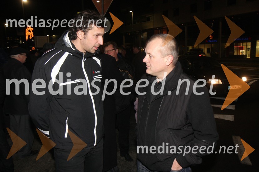 Stojan Skalicky, mestni arhitekt Mestne občine Maribor; Franc Kangler, župan MOMOtvoritev krožišča na Titovi cesti v Mariboru in Fontane EPK 2012