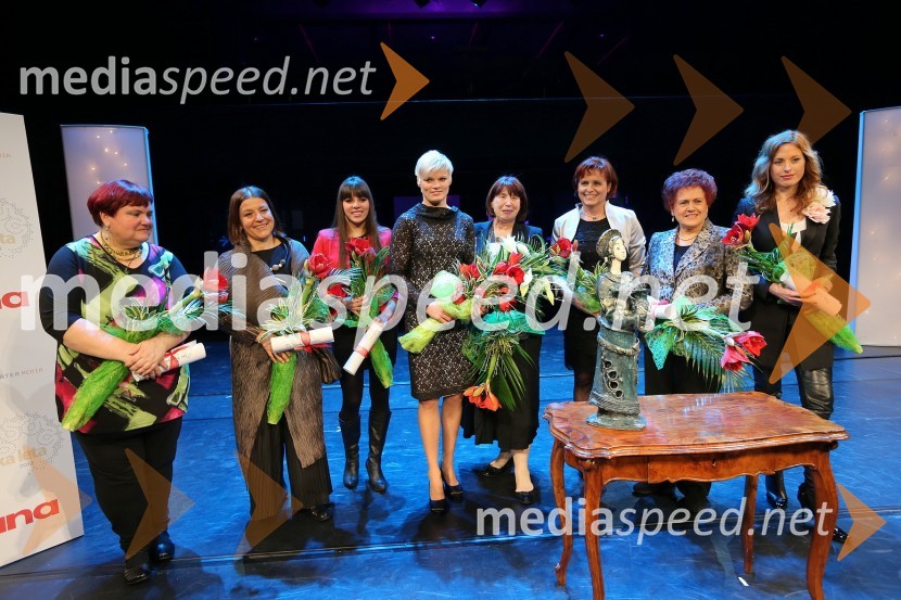 	
  	Miša Pušenjak; agronomka in svetovalka za zelenjadarstvo na kmetijski svetovalni službi v KGZ Maribor; dr. Branka Jurišić, profesorica specialne pedagogike; Špela Lipošek, sekretarka na oddelku za socialna in zdravstvena vprašanja Študentske organizacije Univerze v Mariboru; Urška Žolnir, judoistka in Slovenka leta 2012; doc. dr. Dušana Findeisen, predavateljica na Filozofski fakulteti v Ljubljani; dr. Valerija Bužan, direktorica Centra Dolfke Boštjančič Ig; Dubravka Tomšič Srebotnjak, pianistka; Nika Zupanc, industrijska oblikovalkaSlovenka leta 2012 je Urška Žolnir