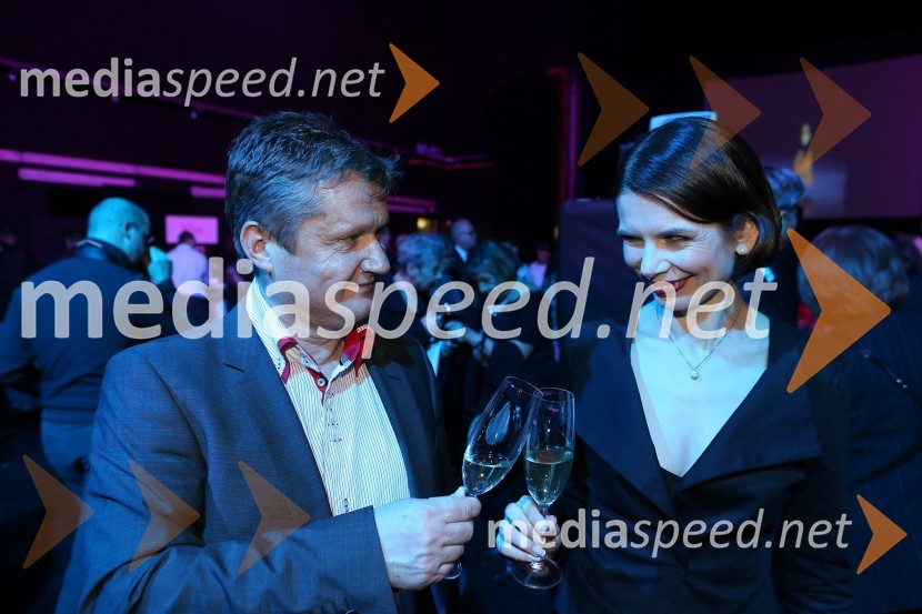 Iztok Krivec, lastnik Celjskih mesnin, Radgonskih goric in Pršutarne Lokev; Eva Longyka Marušič, voditeljicaSlovenka leta 2012 je Urška Žolnir