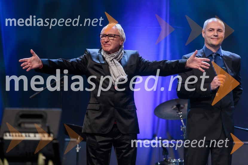 Tone Fornezzi Tof, novinar; Boštjan Istenič, urednik športa časnika DnevnikKoncert ob 60 letnici delovanja ansambla Avsenik