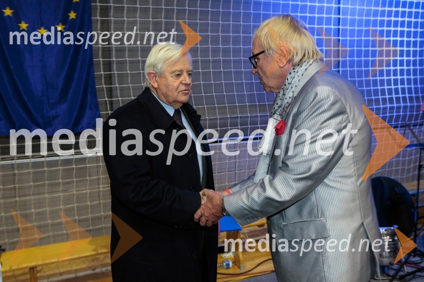 Milan Kučan, nekdanji predsedni Republike Slovenije; Tone Fornezzi Tof, novinarKoncert ob 60 letnici delovanja ansambla Avsenik