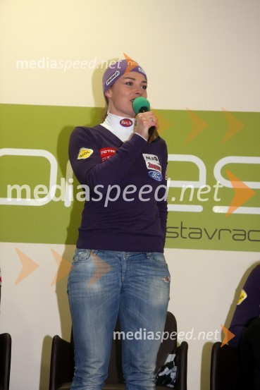 Tina Maze, smučarkaDruženje s Tino Maze in predstavitev srebrnika z njeno podobo