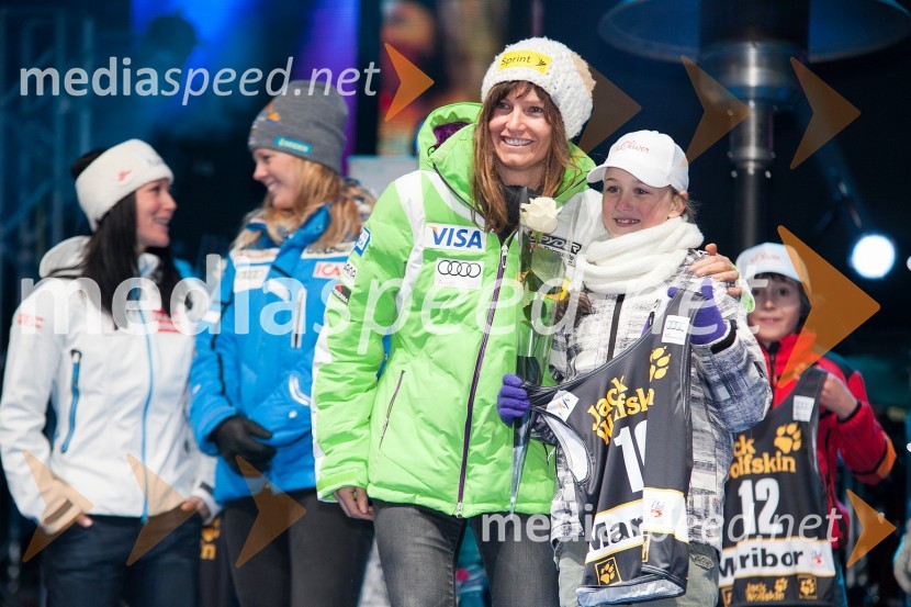 Julia Mancuso, smučarka (ZDA)49. Zlata lisica 2012, žrebanje štartnih številk za veleslalom ter koncert skupine Soul Fingers