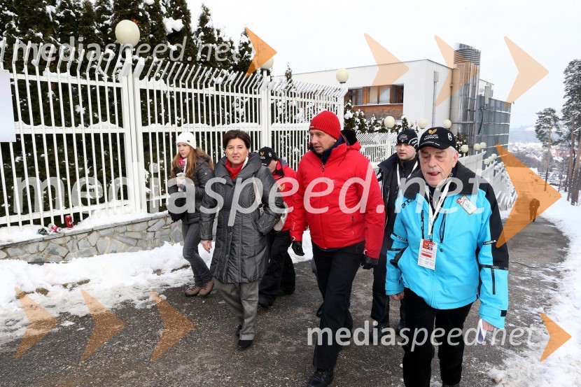 Ljudmila Novak, ministrica za Slovence v zamejstvu in po svetu; Borut Pahor, predsednik Republike Slovenije;&nbsp;Danilo Kline, vodja protokola Zlata lisica49. Zlata lisica, veleslalom in druženje v VIP prostoru