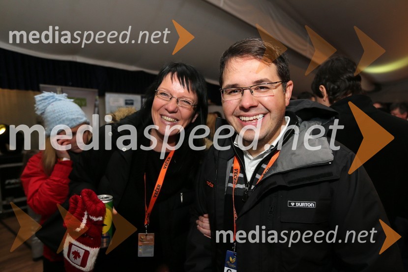 Aleksandra Kohek; Jure Struc, direktor ČZP Večer49. Zlata lisica, veleslalom in druženje v VIP prostoru