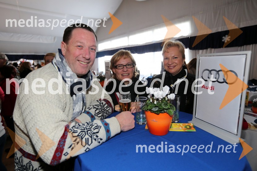 Aleksander Šegatin; Petja Šegatin, GZS; Sabrina Pečelin, vodja odnosov z javnostmi pri Porsche Slovenija d.o.o.49. Zlata lisica, veleslalom in druženje v VIP prostoru