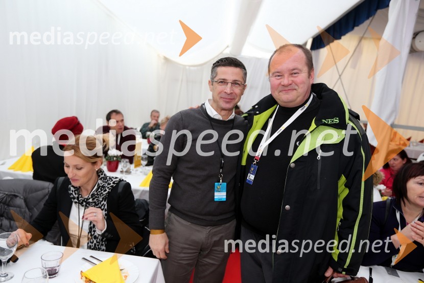 Mag. Boris Novak, generalni direktor Pošte Slovenije; Borut Pahor, predsednik Republike Slovenije; Aleš Hauc, predsednik uprave NKBM49. Zlata lisica, veleslalom in druženje v VIP prostoru