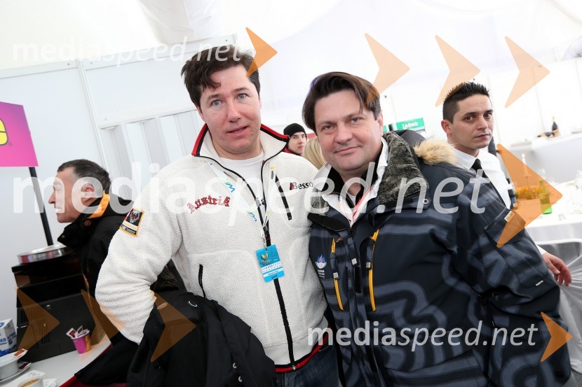 Franci Breznik ml., poslanec; Leo Ivanjko, lastnik družbe Vinag49. Zlata lisica, veleslalom in druženje v VIP prostoru