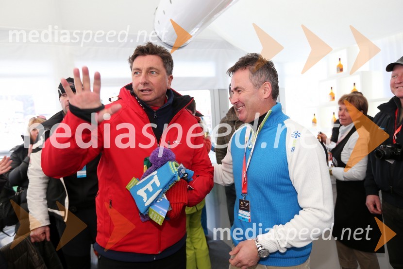 Borut Pahor, predsednik Republike Slovenije; Primož Ulaga, predsednik Smučarske zveze Slovenije49. Zlata lisica, veleslalom in druženje v VIP prostoru