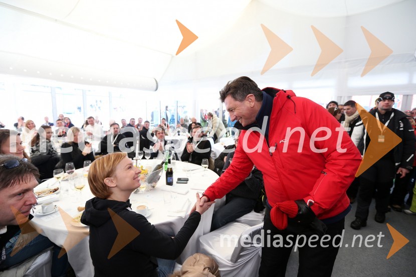 Ina Kukovič, svetovalka v kabinetu Janeza Janše; Borut Pahor, predsednik Republike Slovenije49. Zlata lisica, veleslalom in druženje v VIP prostoru