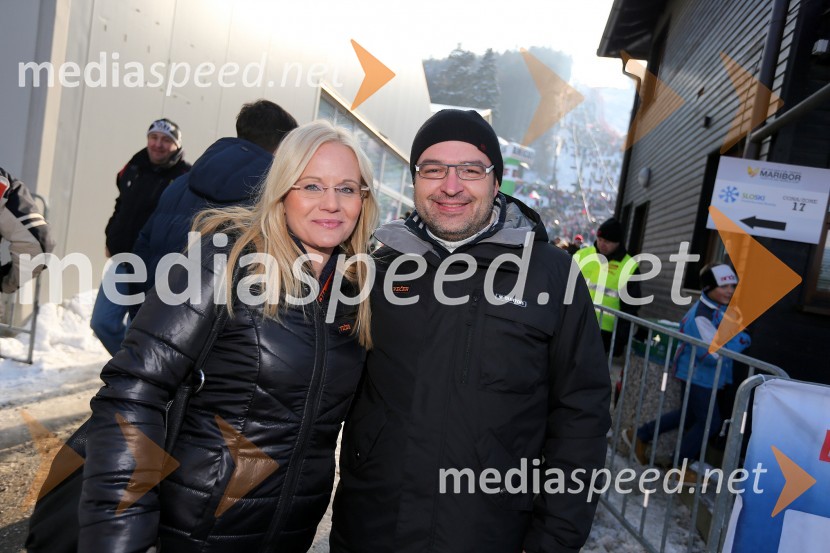 Katja Šeruga, glavna in odgovorna urednica časnika Večer; Mitja Blagajac, vodja marketinga, Večer49. Zlata lisica, veleslalom in druženje v VIP prostoru