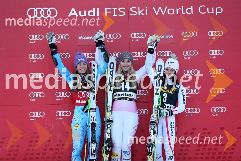 Tina Maze, smučarka (SLO); Lindsey Vonn, smučarka (ZDA); Anna Fenninger, smučarka (Avstrija)49. Zlata lisica, veleslalom in druženje v VIP prostoru