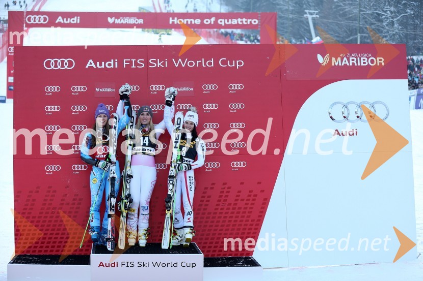 Tina Maze, smučarka (SLO); Lindsey Vonn, smučarka (ZDA); Anna Fenninger, smučarka (Avstrija)49. Zlata lisica, veleslalom in druženje v VIP prostoru