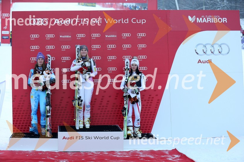 Tina Maze, smučarka (SLO); Lindsey Vonn, smučarka (ZDA); Anna Fenninger, smučarka (Avstrija)49. Zlata lisica, veleslalom in druženje v VIP prostoru