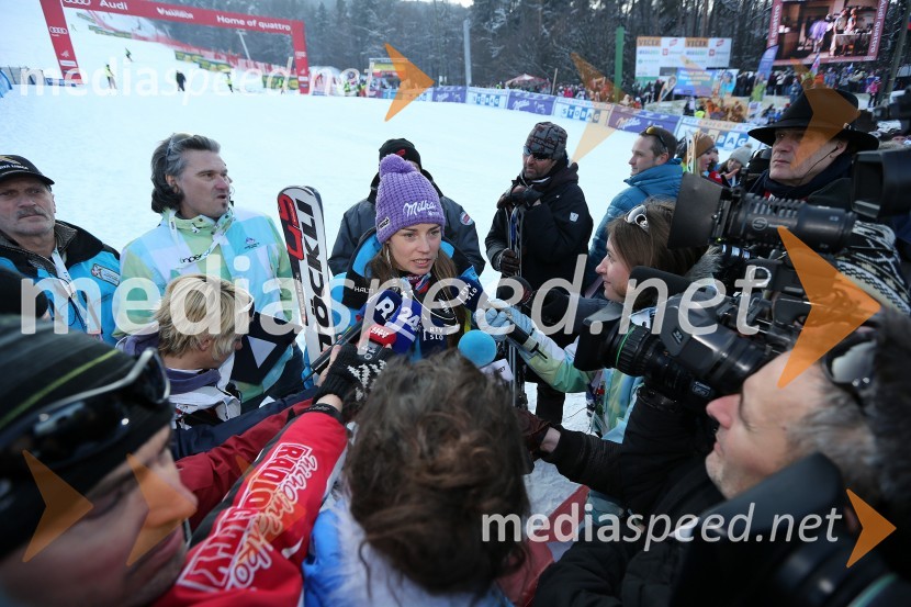 Tina Maze, smučarka (SLO); novinarji49. Zlata lisica, veleslalom in druženje v VIP prostoru