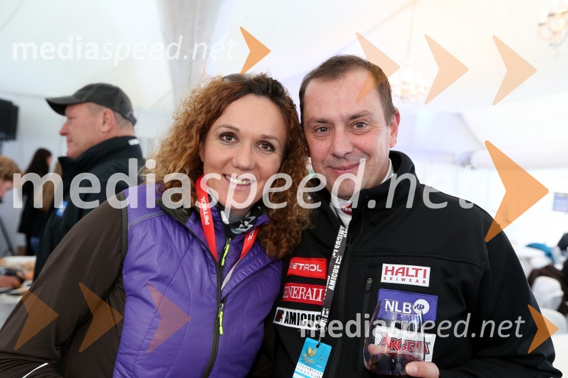 Petra Majdič, nekdanja tekačica na smučeh; Matjaž Rozman, vodja projektov v podjetju Amicus49. Zlata lisica, veleslalom in druženje v VIP prostoru