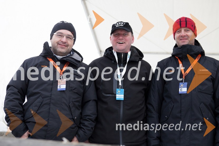 Mitja Blagajac, vodja marketinga, Večer; Boštjan Tuš, vodja prodaje Porsche Ptujska cesta; Samo Žvan, Večer49. Zlata lisica, veleslalom in druženje v VIP prostoru