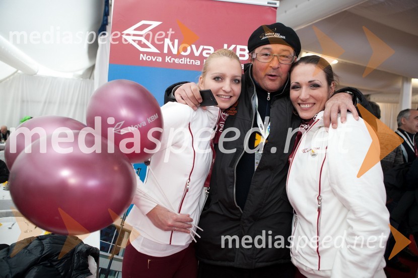 Sandra, hostesa; Smiljan Kreže, organizator dogodkov; Neli, hostesa49. Zlata lisica, veleslalom in druženje v VIP prostoru