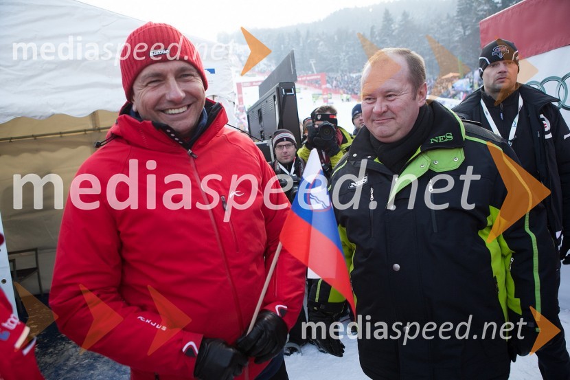 Borut Pahor, predsednik Republike Slovenije; Aleš Hauc, predsednik uprave NKBM49. Zlata lisica, veleslalom in druženje v VIP prostoru
