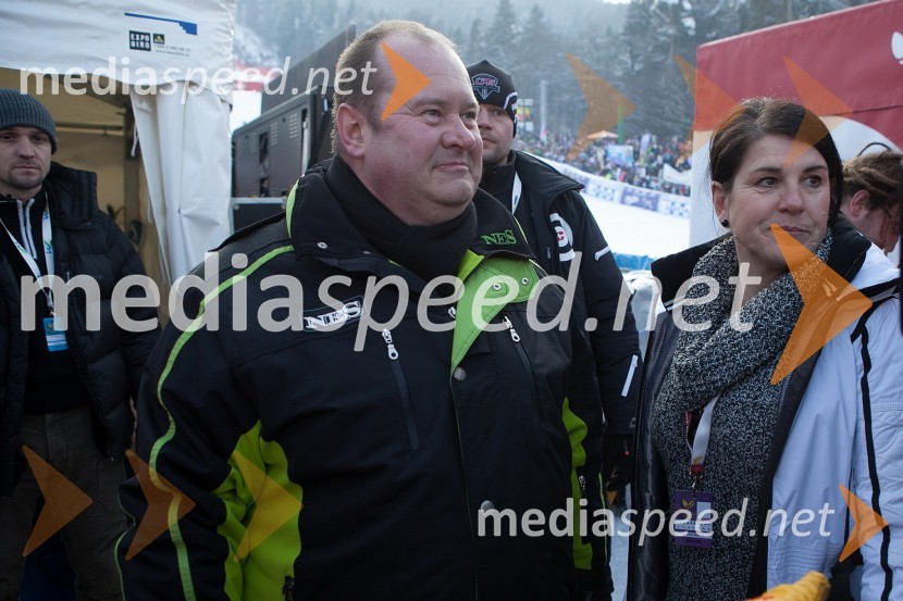 Aleš Hauc, predsednik uprave NKBM; Alenka Senčar, Nova KBM49. Zlata lisica, veleslalom in druženje v VIP prostoru