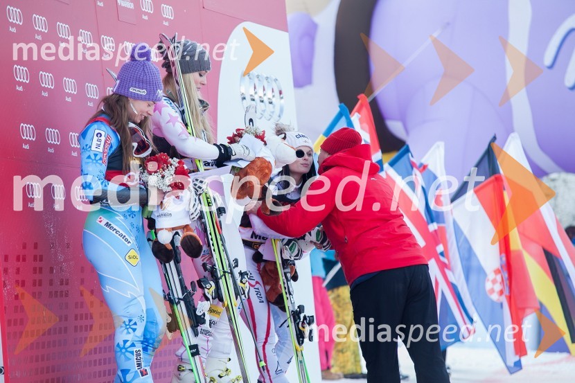 Tina Maze, smučarka (SLO); Lindsey Vonn, smučarka (ZDA); Anna Fenninger, smučarka (Avstrija); Borut Pahor, predsednik Republike Slovenije49. Zlata lisica, veleslalom in druženje v VIP prostoru