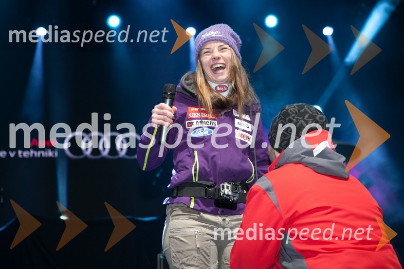 Tina Maze, smučarka (SLO); Dejan Vedlin, ekipa Reporter Milan49. Zlata lisica 2012, žrebanje štartnih številk za slalom ter otvoritev Evropske prestolnice mladih