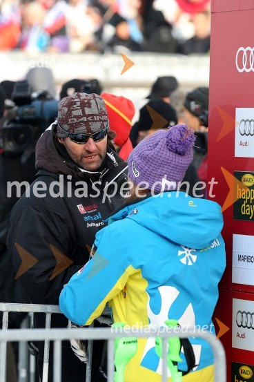 Andrea Massi, trener; Tina Maze, smučarka (SLO)49. Zlata lisica 2012, slalom in druženje v VIP prostoru