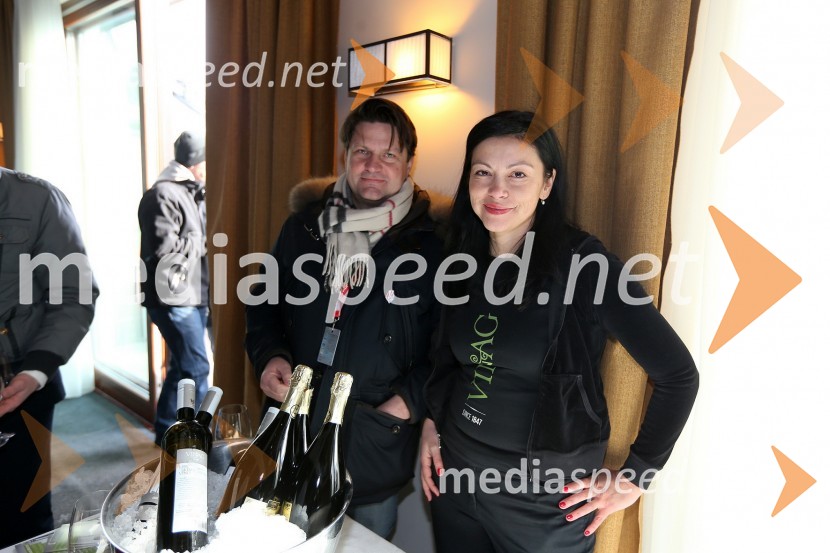Leo Ivanjko, lastnik družbe Vinag; Klementina Ihanec, predsednica uprave družbe Vinag49. Zlata lisica 2012, slalom in druženje v VIP prostoru