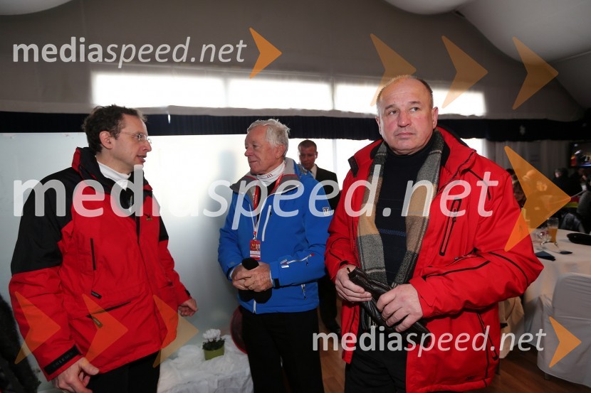 Žiga Turk, minister za izobraževanje, znanost, kulturo in šport; Tone Vogrinec; Milan Mikl, podžupan MOM49. Zlata lisica 2012, slalom in druženje v VIP prostoru