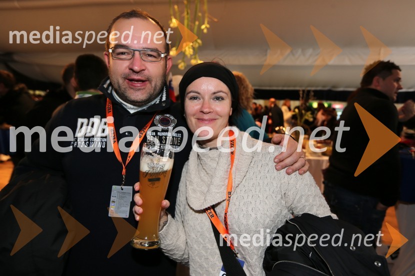 Mitja Blagajac, vodja marketinga, Večer; Petra Božič Blagajac, SPEM49. Zlata lisica 2012, slalom in druženje v VIP prostoru