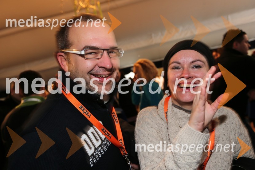 Mitja Blagajac, vodja marketinga, Večer; Petra Božič Blagajac, SPEM49. Zlata lisica 2012, slalom in druženje v VIP prostoru