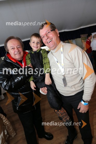 Alfi Nipič, pevec; Slavko Petek, Klima Petek in njegov sin49. Zlata lisica 2012, slalom in druženje v VIP prostoru