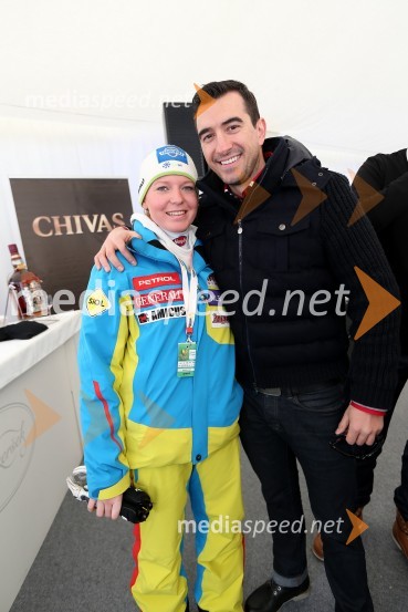 Maruša Ferk, slovenska alpska smučarka; Marko Potrč, voditelj49. Zlata lisica 2012, slalom in druženje v VIP prostoru