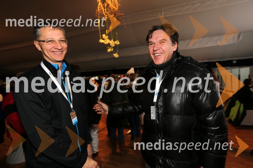 Igor Lukšič, predsednik stranke SD; David Kastelic, član uprave Zavarovalnice Maribor49. Zlata lisica 2012, slalom in druženje v VIP prostoru