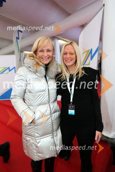 Jerneja Jager, direktorica Modiane; Anja Kolšek, vodja kabineta župana MOM49. Zlata lisica 2012, slalom in druženje v VIP prostoru