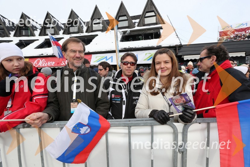 Lojze Peterle, politik; Urška Bačovnik Janša, soproga Janeza Janše; Žiga Turk, minister za izobraževanje, znanost, kulturo in šport49. Zlata lisica 2012, slalom in druženje v VIP prostoru