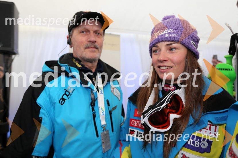 Karl Meier, član OK Zlata Lisica ter vodja varovanja; Tina Maze, smučarka (SLO)49. Zlata lisica 2012, slalom in druženje v VIP prostoru
